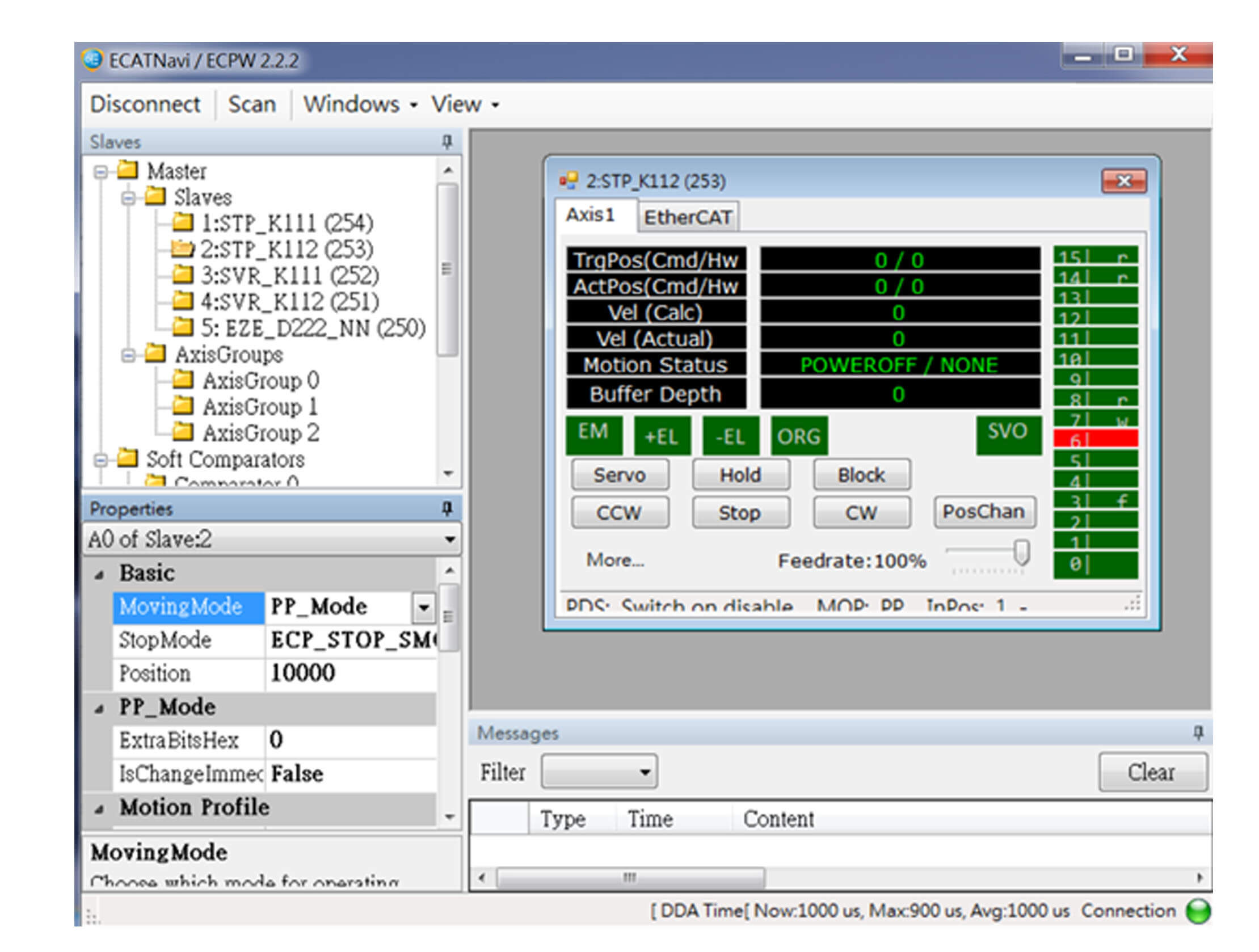 Simulation Mode allows user to operate ECATNavi without connecting any slave modules for the pretest purpose_1