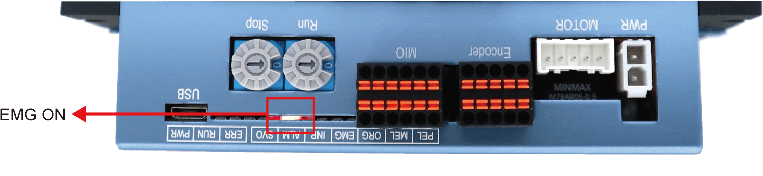 如何排除EtherCAT五相步進驅動器之EMG錯誤_EMG-On