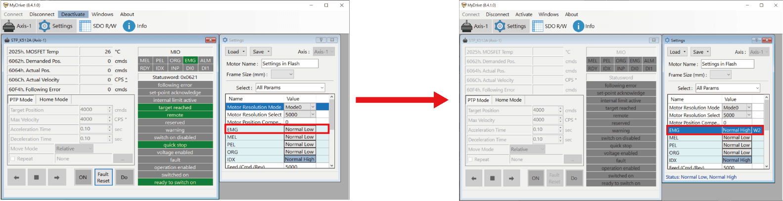 如何排除EtherCAT五相步進驅動器之EMG錯誤_EMG與CDN短接